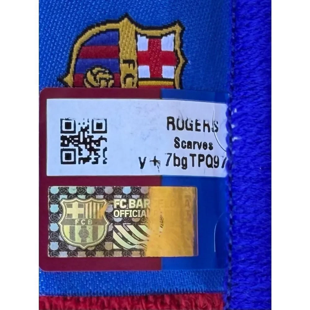 FC Barcelona Knit Scarf/Banner Official Barca Soccer/Football Team New Logo